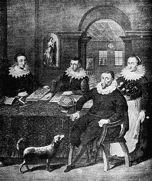 CHRISTOPHER COLUMBUS AND HIS SONS DIEGO AND FERDINAND
From an old Spanish picture