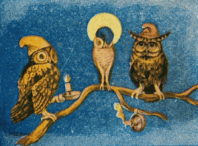 Owls going to bed