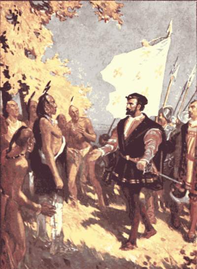 Jacques Cartier at Hochelaga, 1535