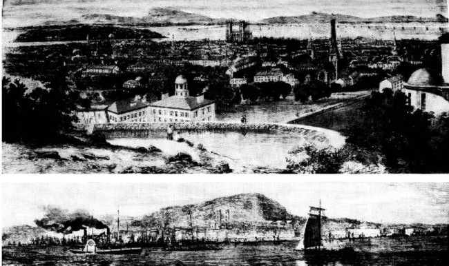 Drawings of Montreal Harbour by G. H. Andrews in the
London